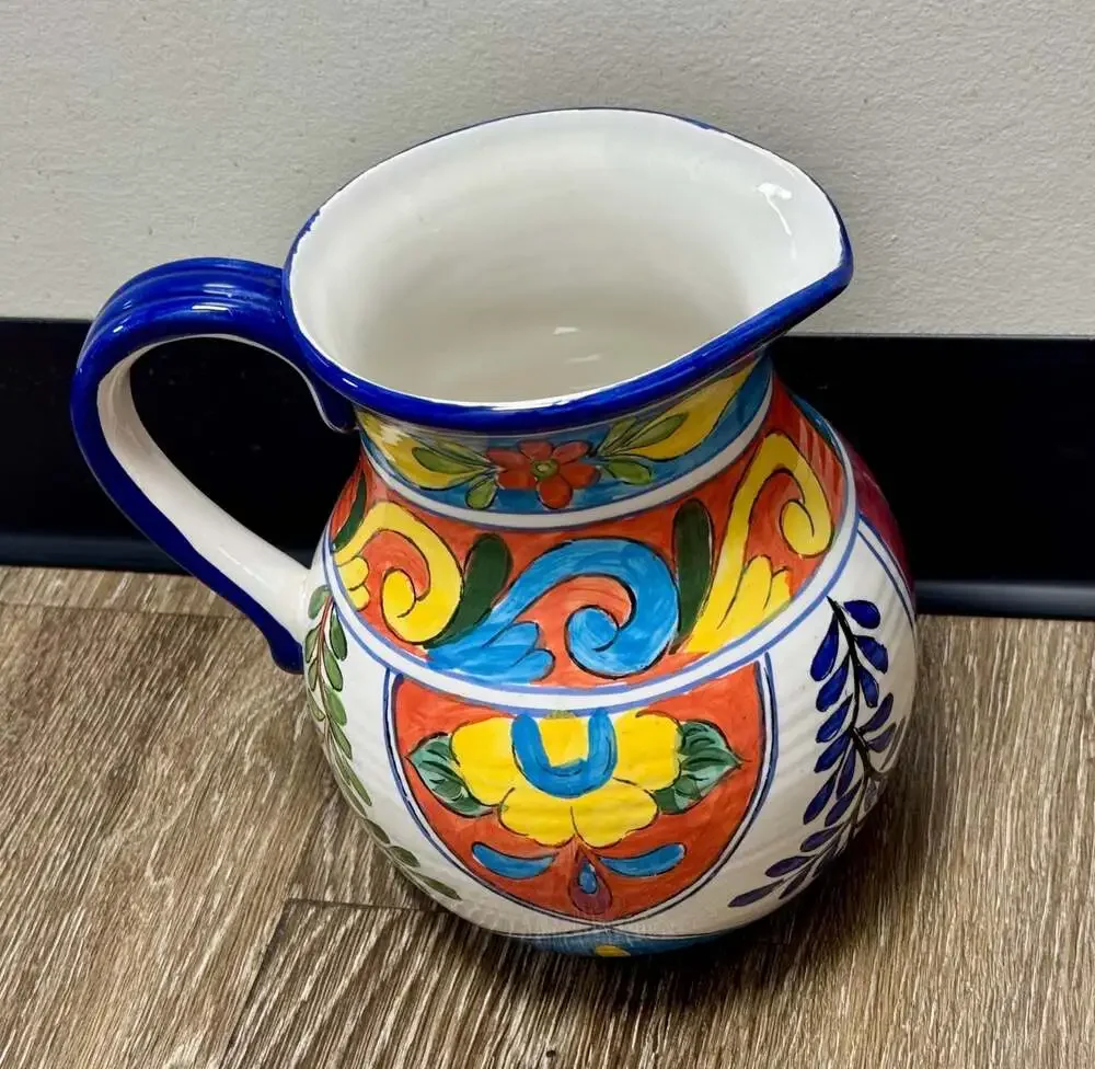 Maxcera Madrid Hand Painted Ceramic Pitcher